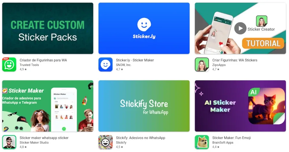Aplicativos de Criar Figurinhas WhatsApp Android