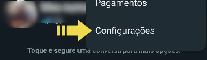 Configurações do WhatsApp