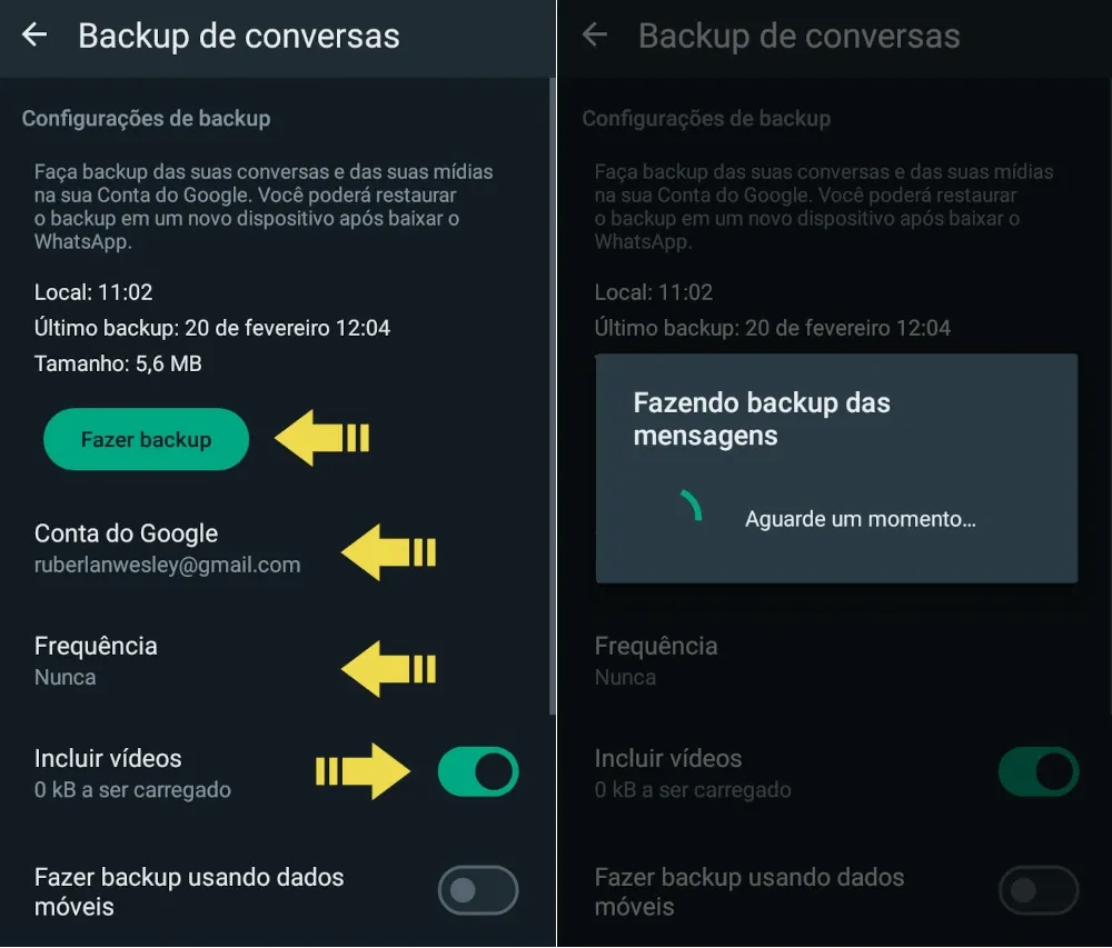 COMO ATIVAR O BACKUP AUTOMÁTICO DO WHATSAPP PARA TROCAR DE CELULAR