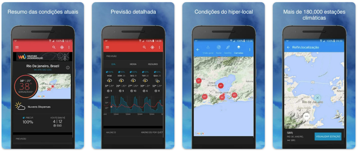 Weather Underground app de informações sobre o tempo